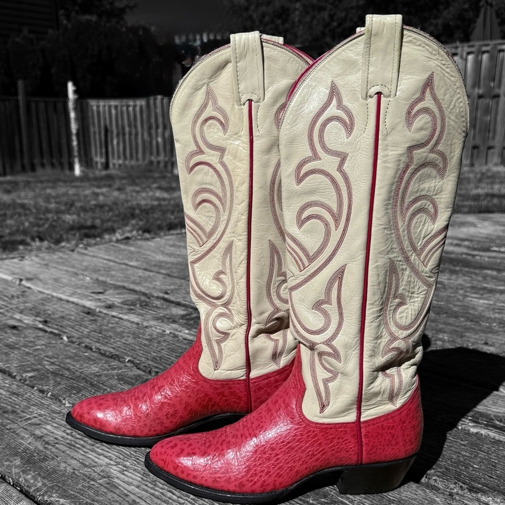 Vintage Larry Mahan Exotic Leather Women’s Cowboy Boots
